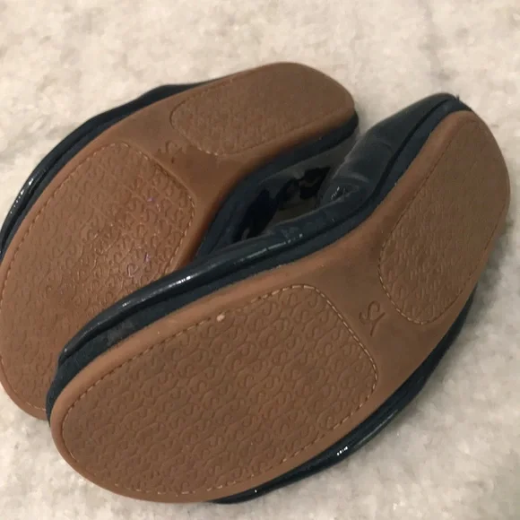 Yosi Samra Flats Girls 1 Youth Blue Patent Leather Ballet Flats Slip On Bohemian - Picture 8 of 8